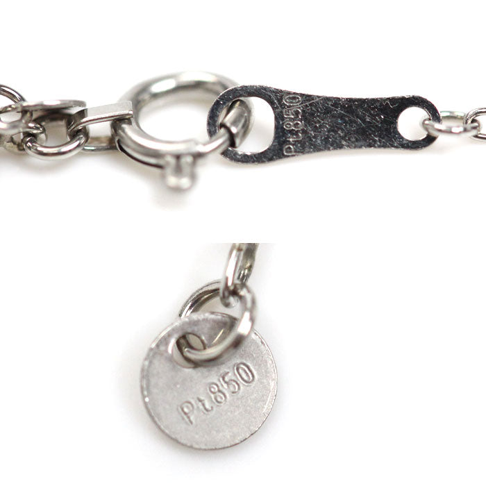 Pt900/Pt850 ネックレス ダイヤモンド0.50ct 2.7g ~45cm フリーチェーン レディース【中古】