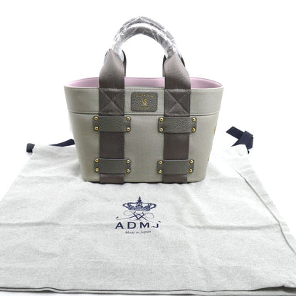 ADMJアクセソワ エーディーエムジェイ デイリー トートバッグ グレー ベージュ 18SC0603YS03 レディース【中古】【美品】