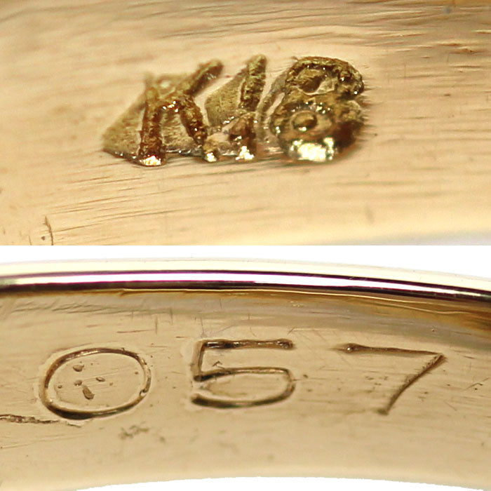 K18YG イエローゴールド リング・指輪 パール約9.0mm ダイヤモンド0.57ct 12.5号 6.6g レディース【中古】