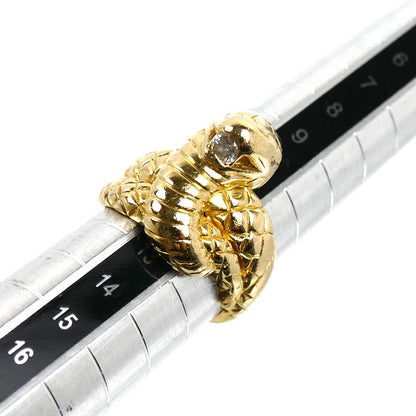 K18YG イエローゴールド スネーク リング・指輪 ダイヤモンド0.15ct 12号 9.4g 蛇 ヘビ レディース【中古】