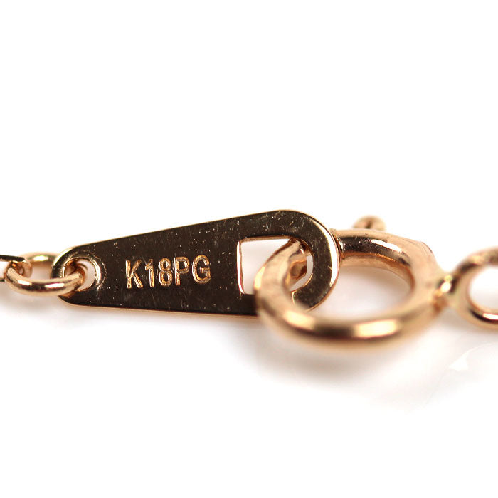 K18PG ピンクゴールド 2連 ネックレス ダイヤモンド0.055ct/0.055ct 1.6g 38cm レディース【中古】