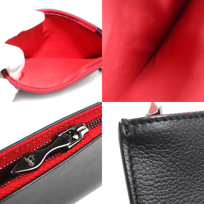 Christian Louboutin クリスチャンルブタン Cabata カーフ トートバッグ ブラック/レッド【中古】
