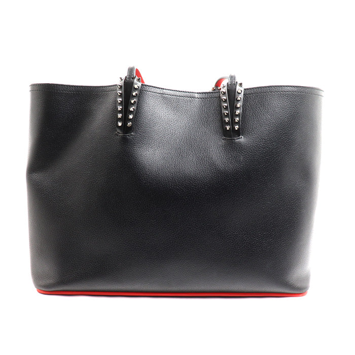 Christian Louboutin クリスチャンルブタン Cabata カーフ トートバッグ ブラック/レッド【中古】