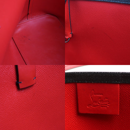 Christian Louboutin クリスチャンルブタン Cabata カーフ トートバッグ ブラック/レッド【中古】