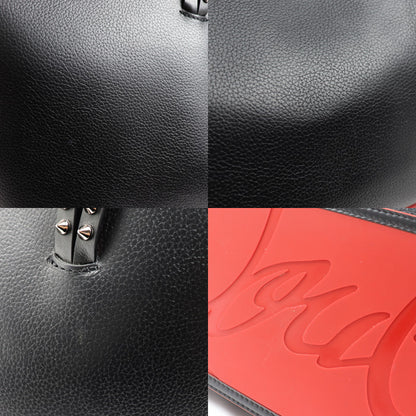 Christian Louboutin クリスチャンルブタン Cabata カーフ トートバッグ ブラック/レッド【中古】