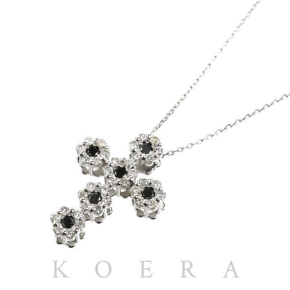K18WG ホワイトゴールド クロス ネックレス ダイヤモンド0.50ct 2.6g 40cm レディース【中古】