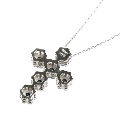K18WG ホワイトゴールド クロス ネックレス ダイヤモンド0.50ct 2.6g 40cm レディース【中古】