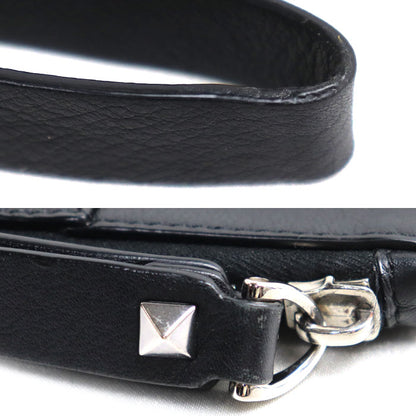 Valentino Garavani ヴァレンティノ・ガラヴァーニ Vロゴ クラッチバッグ ブラック メンズ【中古】