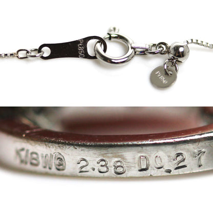 K18WG ホワイトゴールド Pt850プラチナ ネックレス スフェーン2.38ct ダイヤモンド0.27ct 3.4g ～45cm レディース【中古】