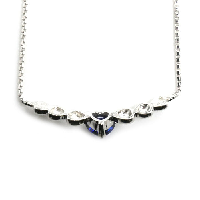 Pt900プラチナ Pt850プラチナ ネックレス サファイア0.69ct 6.1g 43cm レディース【中古】