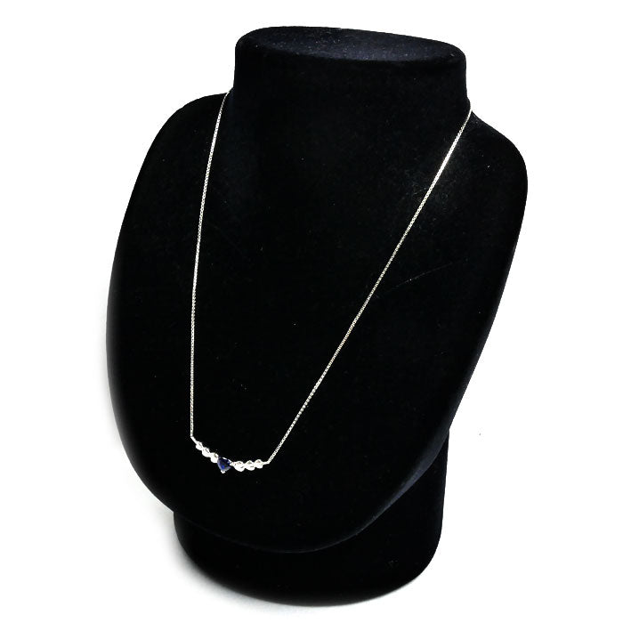 Pt900プラチナ Pt850プラチナ ネックレス サファイア0.69ct 6.1g 43cm レディース【中古】