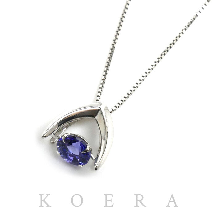 Pt900プラチナ Pt850プラチナ ネックレス タンザナイト1.10ct 4.4g 45cm ダンシング フリーチェーン レディース【中古】
