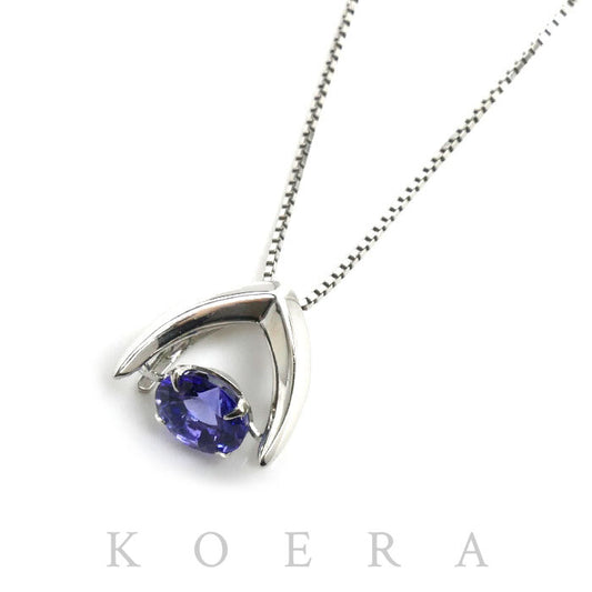 Pt900プラチナ Pt850プラチナ ネックレス タンザナイト1.10ct 4.4g 45cm ダンシング フリーチェーン レディース【中古】