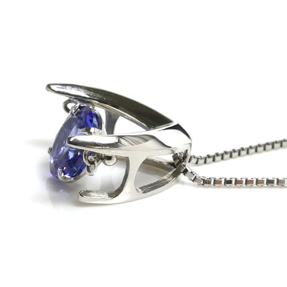 Pt900プラチナ Pt850プラチナ ネックレス タンザナイト1.10ct 4.4g 45cm ダンシング フリーチェーン レディース【中古】
