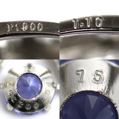 Pt900プラチナ Pt850プラチナ ネックレス タンザナイト1.10ct 4.4g 45cm ダンシング フリーチェーン レディース【中古】