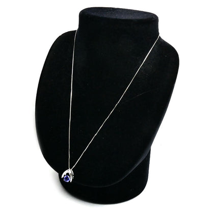 Pt900プラチナ Pt850プラチナ ネックレス タンザナイト1.10ct 4.4g 45cm ダンシング フリーチェーン レディース【中古】