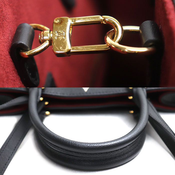 LOUIS VUITTON ルイ・ヴィトン オンザゴーMM トートバッグ モノグラムアンプラント バイカラー ブラック ベージュ M45495 ICチップ レディース【中古】【美品】