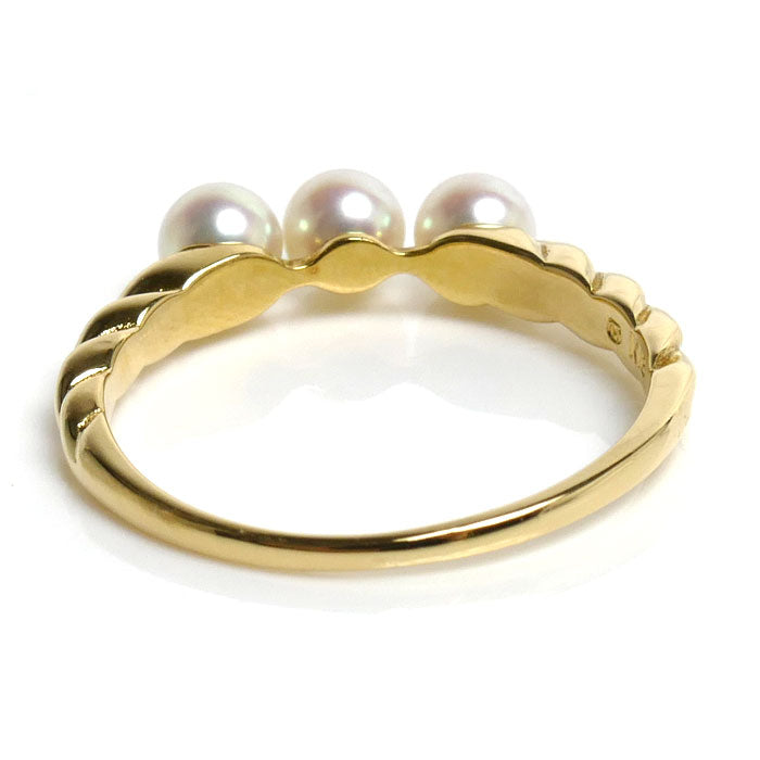 MIKIMOTO ミキモト K18YG イエローゴールド リング・指輪 アコヤパール約3.7mm 8.5号 1.7g レディース【中古】