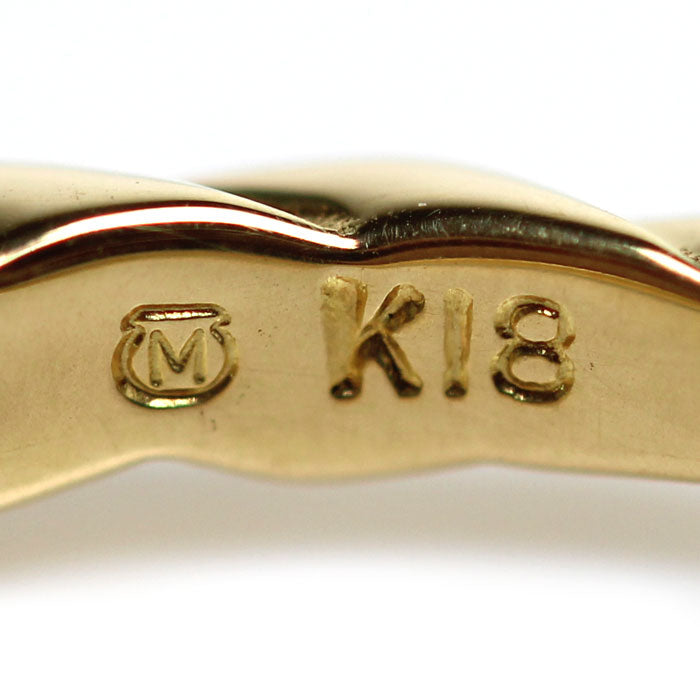 MIKIMOTO ミキモト K18YG イエローゴールド リング・指輪 アコヤパール約3.7mm 8.5号 1.7g レディース【中古】