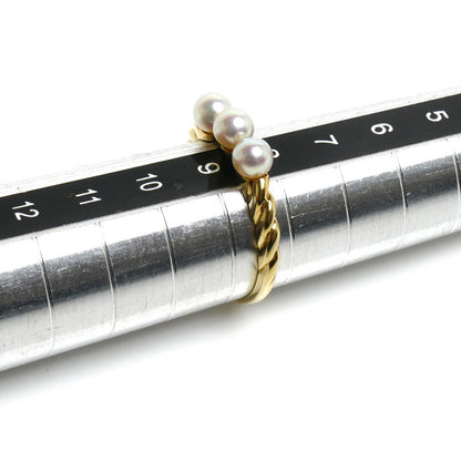 MIKIMOTO ミキモト K18YG イエローゴールド リング・指輪 アコヤパール約3.7mm 8.5号 1.7g レディース【中古】