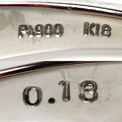 Pt900プラチナ K18PG ピンクゴールド リング・指輪 ダイヤモンド0.13ct 13号 2.5g レディース【中古】