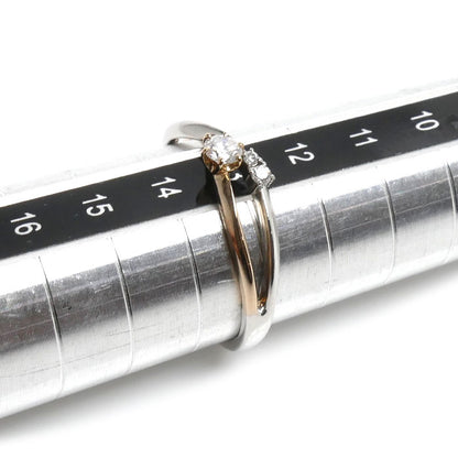 Pt900プラチナ K18PG ピンクゴールド リング・指輪 ダイヤモンド0.13ct 13号 2.5g レディース【中古】