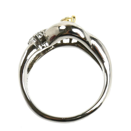 Pt900プラチナ K18YG イエローゴールド リング・指輪 ダイヤモンド0.247ct/0.21ct 12号 8.8g レディース【中古】【美品】