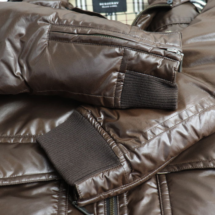 BURBERRY BLACK LABEL バーバリーブラックレーベル ダウンジャケット ブラウン BMP68-531-58 M メンズ【中古】