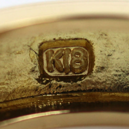 K18YG イエローゴールド フープ ピアス 3.0g レディース【中古】【美品】