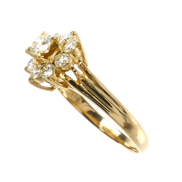 K18YG イエローゴールド リング・指輪 ダイヤモンド0.52ct 9号 2.4g レディース【中古】