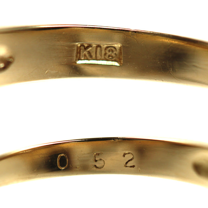 K18YG イエローゴールド リング・指輪 ダイヤモンド0.52ct 9号 2.4g レディース【中古】