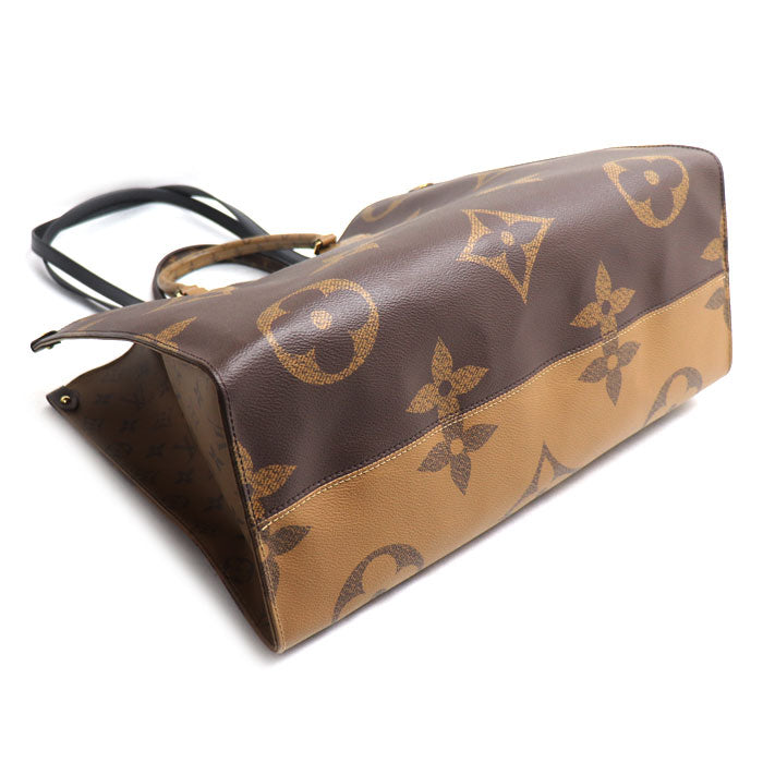 LOUIS VUITTON ルイ・ヴィトン オンザゴーGM トートバッグ モノグラム ジャイアント リバース ブラウン M45320 AR2240 ユニセックス【中古】【美品】