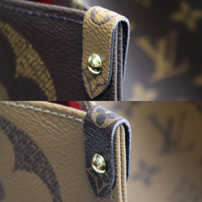 LOUIS VUITTON ルイ・ヴィトン オンザゴーGM トートバッグ モノグラム ジャイアント リバース ブラウン M45320 AR2240 ユニセックス【中古】【美品】