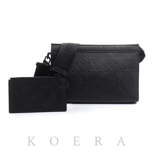 LOUIS VUITTON ルイ・ヴィトン ガストン・ウェアラブル ウォレット ショルダーバッグ モノグラムシャドウ ノワール M81115 ICチップ メンズ【中古】【美品】