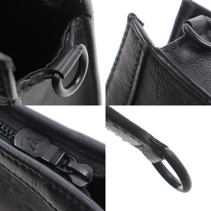 LOUIS VUITTON ルイ・ヴィトン ガストン・ウェアラブル ウォレット ショルダーバッグ モノグラムシャドウ ノワール M81115 ICチップ メンズ【中古】【美品】