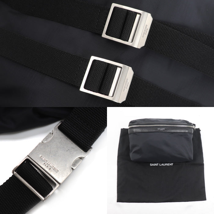 SAINT LAURENT サンローラン フォルダブル シティ リュック・デイパック ブラック 534974 ウエストポーチ ユニセックス【中古】