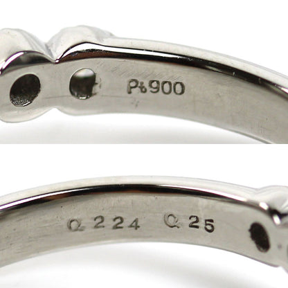 Pt900プラチナ パパラチアサファイア リング・指輪 サファイア0.224ct ダイヤモンド0.25ct 8号 4.2g レディース【中古】【美品】