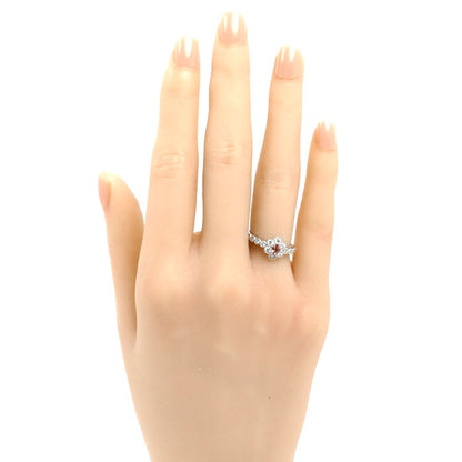 Pt900プラチナ パパラチアサファイア リング・指輪 サファイア0.224ct ダイヤモンド0.25ct 8号 4.2g レディース【中古】【美品】