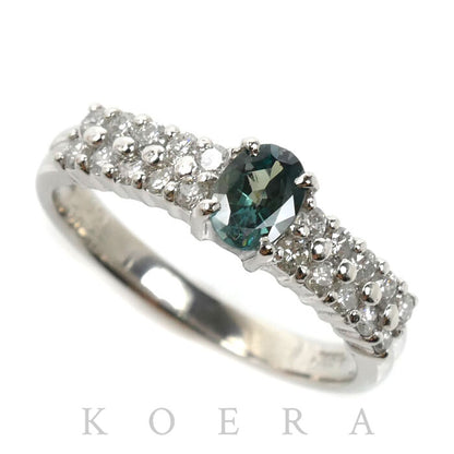 Pt900プラチナ リング・指輪 アレキサンドライト0.29ct ダイヤモンド0.30ct 8号 3.4g レディース【中古】