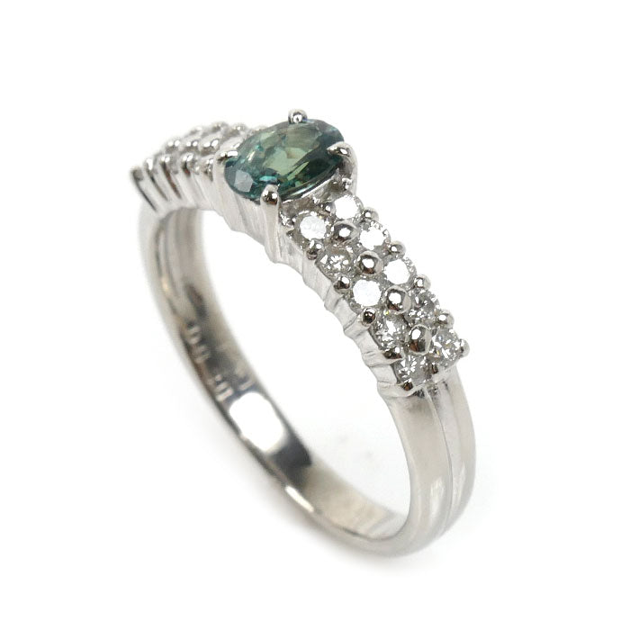 Pt900プラチナ リング・指輪 アレキサンドライト0.29ct ダイヤモンド0.30ct 8号 3.4g レディース【中古】