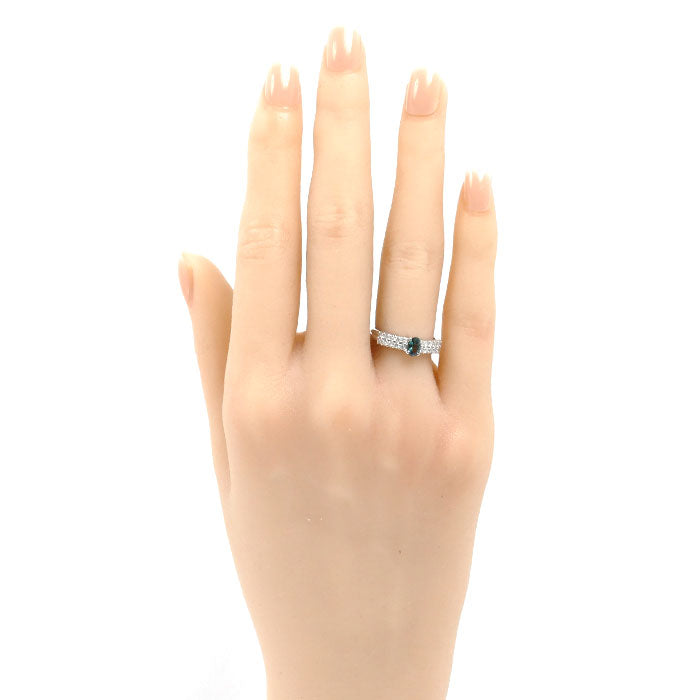 Pt900プラチナ リング・指輪 アレキサンドライト0.29ct ダイヤモンド0.30ct 8号 3.4g レディース【中古】