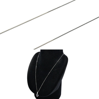 Pt900プラチナ Pt850プラチナ ネックレス サファイア0.37ct ダイヤモンド0.07ct 3.5g ～45cm フリーチェーン レディース【中古】