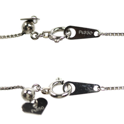 Pt900プラチナ Pt850プラチナ ネックレス サファイア0.37ct ダイヤモンド0.07ct 3.5g ～45cm フリーチェーン レディース【中古】