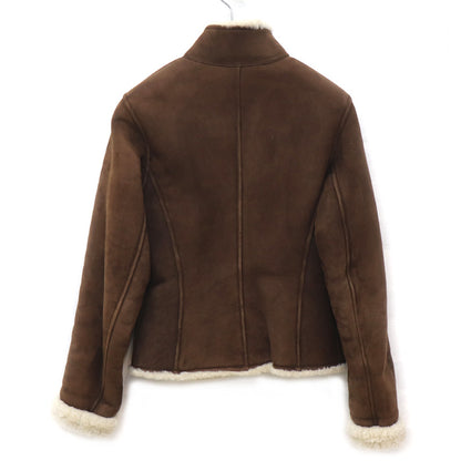 HERMES エルメス ムートンジャケット ブルゾン ブラウン 38 レディース【中古】