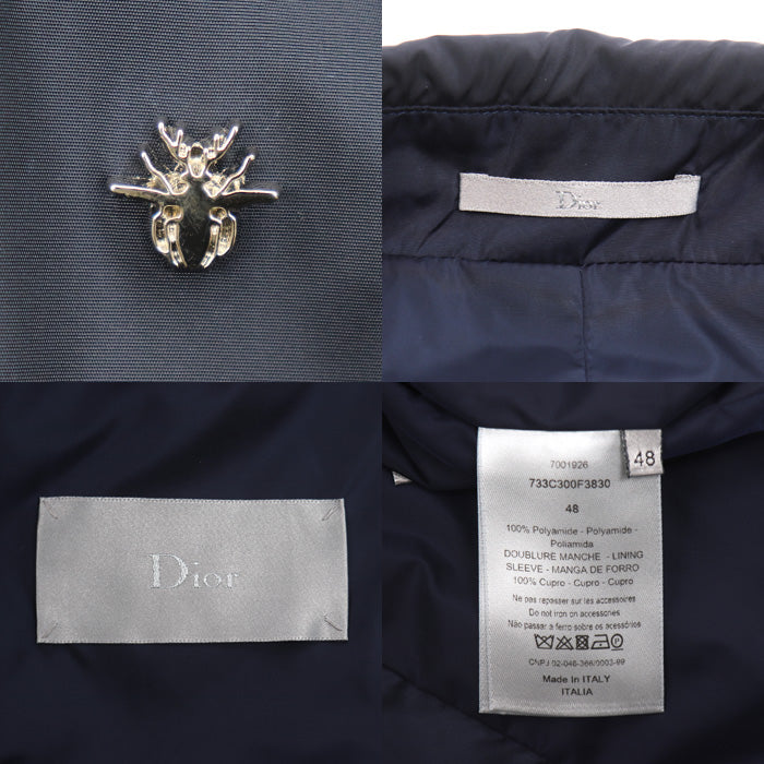 Dior ディオール ステンカラーコート ネイビー 733C300F3830 48 メンズ【中古】