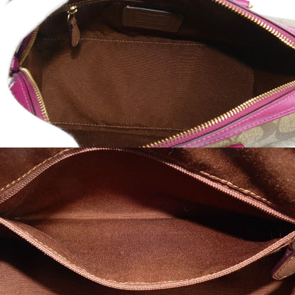 COACH コーチ ローワン サッチェル 2Wayショルダーバッグ カーキ/ボルドー 83607 レディース【中古】