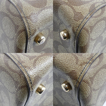 COACH コーチ ローワン サッチェル 2Wayショルダーバッグ カーキ/ボルドー 83607 レディース【中古】