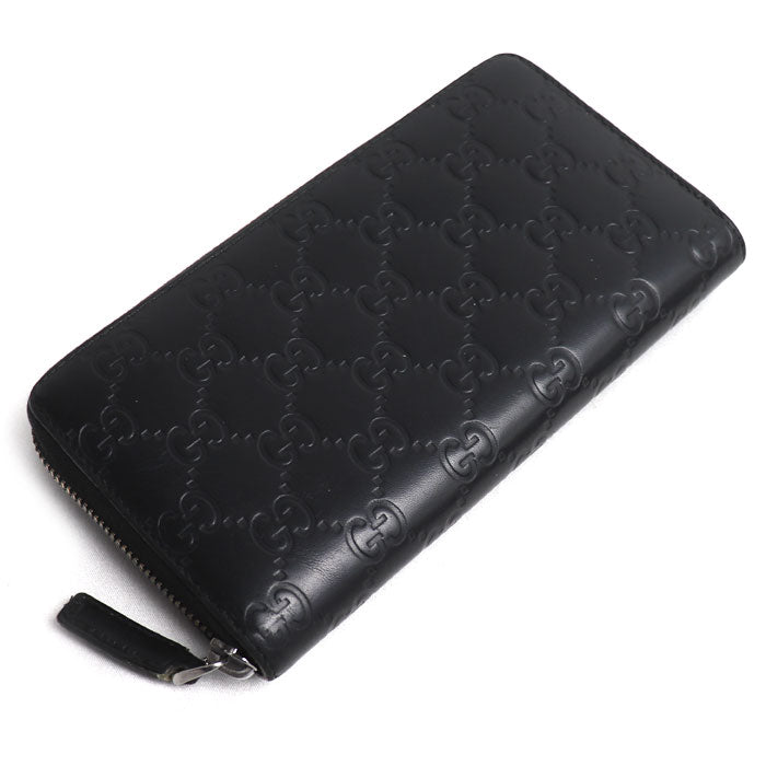 GUCCI グッチ グッチシマ シグネチャー ジップアラウンド ウォレット 長財布 ラウンドファスナー ブラック 307987 ユニセックス【中古】