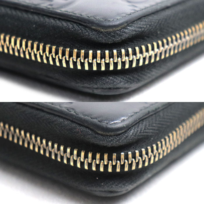 GUCCI グッチ グッチシマ シグネチャー ジップアラウンド ウォレット 長財布 ラウンドファスナー ブラック 307987 ユニセックス【中古】