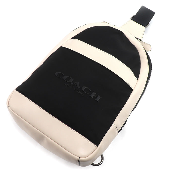 COACH コーチ チャールズ ボディバッグ オフホワイト/ブラック F59320 アウトレット【中古】